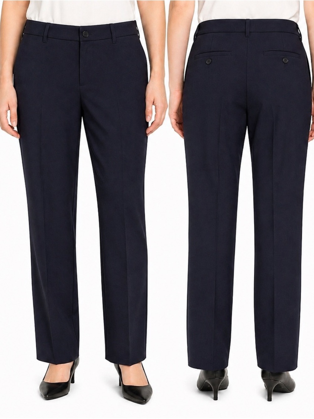 Christopher & Banks Women's Navy Straight-Leg Dress Pants - 0461
